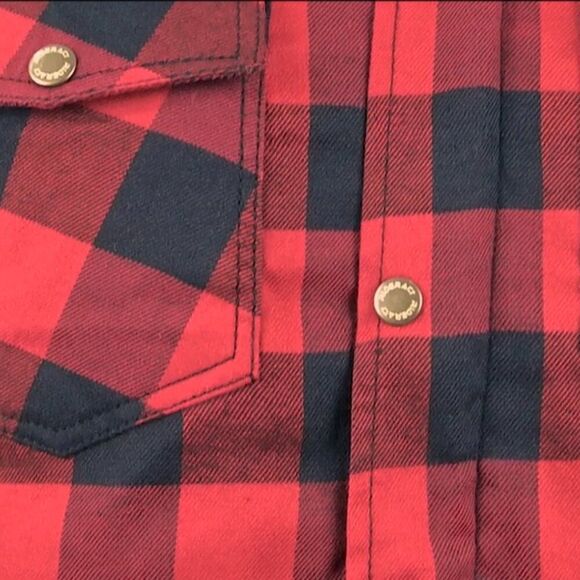 RIDERACT® Motorcycle Cotton Flannel Shirt Red and Black Motorbike Shirt NEW - Picture 7 of 12